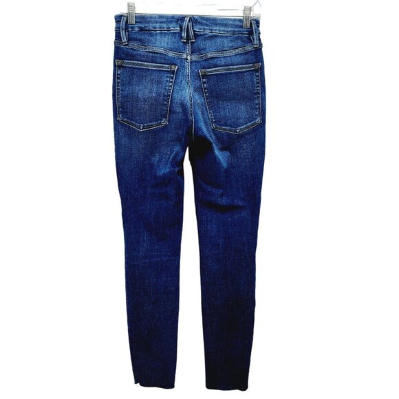 Good American Womens Distressed Skinny Jeans 4/27 Blue Denim - Picture 2 of 12